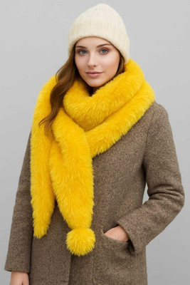 HousOfCommon Polyester Solid Women Shawl(Yellow)