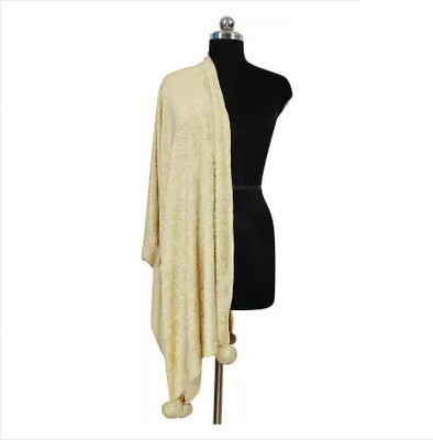 YOURVIEW Wool Woven Women, Men Shawl(Beige)