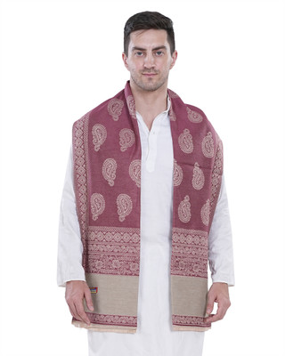 manra Wool Paisley Men Shawl(Purple)