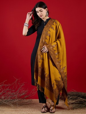 SAHASIKA Wool Woven Women Shawl(Yellow)