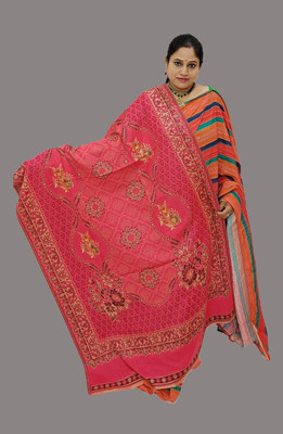 Vrinde Wool Embroidered Women Shawl(Pink)