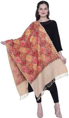 HOC Wool Embroidered Women Shawl(Multicolor)