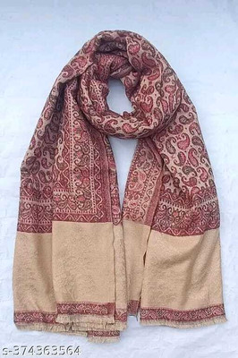 LIBSADRESSES Wool Self Design Women Shawl(Multicolor)