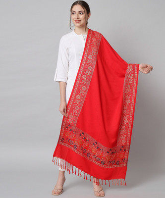 Regal Mart Wool Woven Women Shawl(Red)
