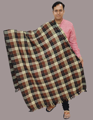 Sprha Wool Checkered Men Shawl(Multicolor)