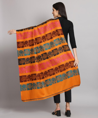 ZEPPI Polyester Wool Blend Self Design Women Shawl(Multicolor)