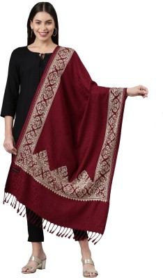 Pashmoda Wool Embroidered Women Shawl(Maroon)