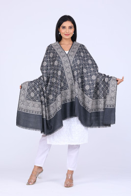 Regal Mart Wool Self Design Women Shawl(Grey)
