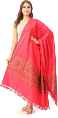 manra Wool Printed Women Shawl(Red)