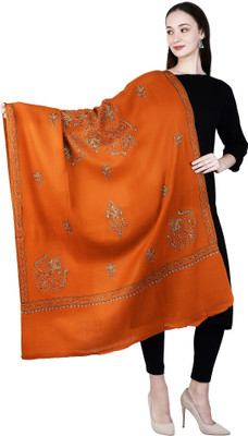 swi stylish Wool Printed Women Shawl(Orange)