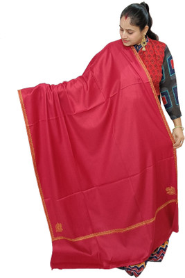 Vrinde Wool Embroidered Women Shawl(Maroon)