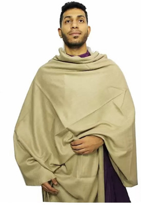 Royal-E-Kashmir Wool Solid Men Shawl(Beige)