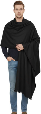 Sprha Wool Solid Men Shawl(Black)