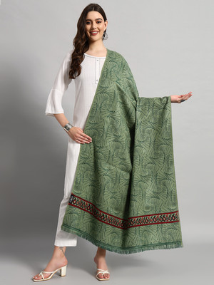 Ravaiyaa - Attitude Is Everything Wool Printed Women Shawl(Green)