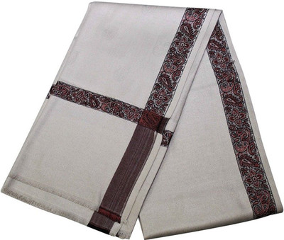 Hautemoda Wool Woven Men Shawl(White)