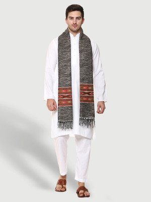 GREEN AGRITECH Polyester Wool Blend Woven Men Shawl(Multicolor)