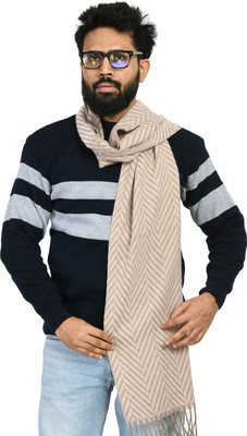 manra Wool Striped Men Shawl(Beige)