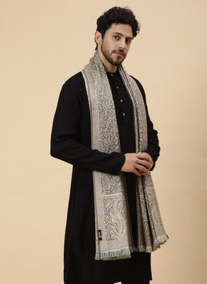 Tweedle Acrylic Paisley Men Shawl(Grey)