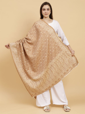 Moda Chales Polyester Wool Blend Printed Women Shawl(Brown)