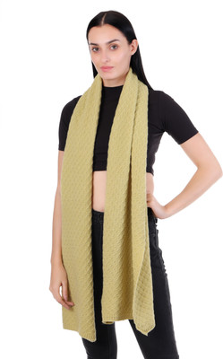Daily Needs Shop Wool Self Design Women Shawl(Yellow)