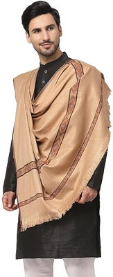 Braid N Cord Wool Applique Men Shawl(Brown)