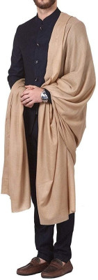 CHARMISKIDS Wool Solid Men Shawl(Beige)