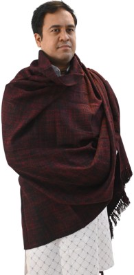 Vrinde Wool Self Design Men Shawl(Purple)