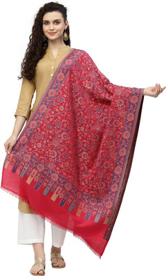 Anekaant Wool Self Design Women Shawl(Multicolor)