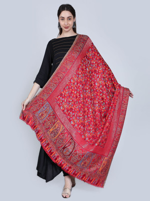 CHOUDHARYRETAILS Modal Self Design Women Shawl(Red)