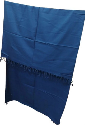 PRIDE SALES Wool Solid Women Shawl(Blue)