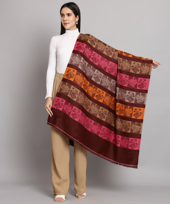 ZEPPI Polyester Wool Blend Self Design Women Shawl(Multicolor)