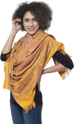 KASHMIR HANDLOOM Cashmere Paisley Women Shawl(Yellow)