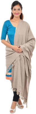 Royal-E-Kashmir Wool Self Design Women, Men Shawl(Beige)