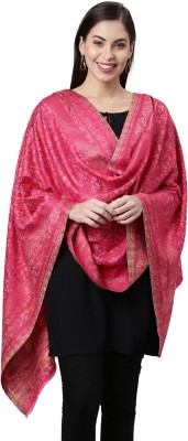 Pashmoda Wool Floral Print Women Shawl(Pink)