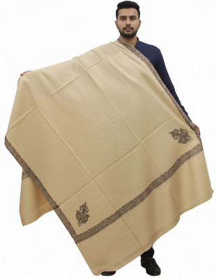 KAVIM Pashmina Embroidered Men Shawl(Beige)