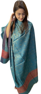 manra Wool Woven Women Shawl(Green)