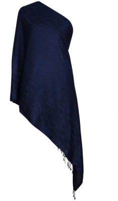 Vasaba Viscose Self Design Women Shawl(Dark Blue)