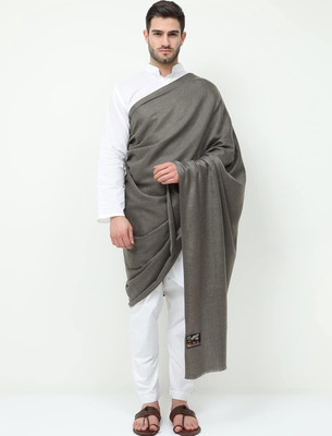 Essma Wool, Cashmere Solid Men Shawl(Grey)