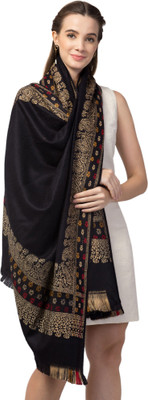 Tweedle Wool Self Design Women Shawl(Black)