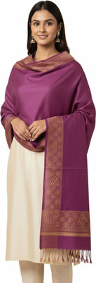 Kti Viscose, Acrylic Printed Women Shawl(Pink)