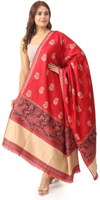 manra Wool Printed Women Shawl(Maroon)