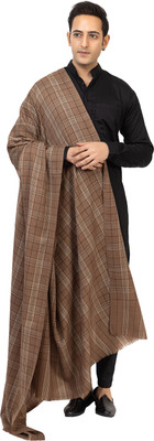 Pashgiri Wool Checkered Men Shawl(Beige)