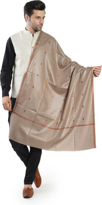 Life and style Wool Embroidered Men Shawl(Beige)