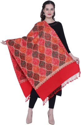 Bong ButiQ Wool Embroidered Women Shawl(Red)
