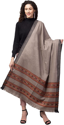 Braid N Cord Polyester Wool Blend Applique Women, Men Shawl(Grey)
