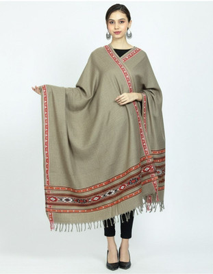Pink World Wool Woven Men Shawl(Beige)