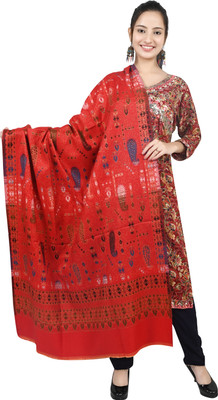 FusFus Wool Woven Women Shawl(Orange)