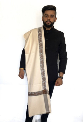CHOUDHARYRETAILS Polyester Wool Blend Solid Men Shawl(Beige)