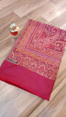 KASHMIR HANDLOOM Poly Wool Self Design Women Shawl(Multicolor)