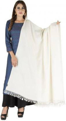 CHOUDHARYRETAILS Wool Woven Women, Men Shawl(White)